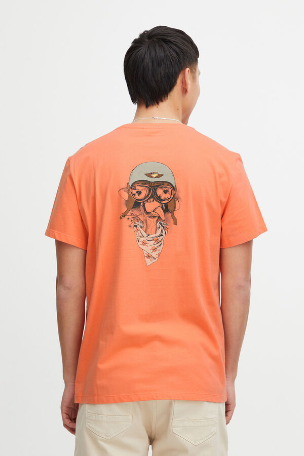 Springfield Camiseta Manga Corta - Print Espalda coral
