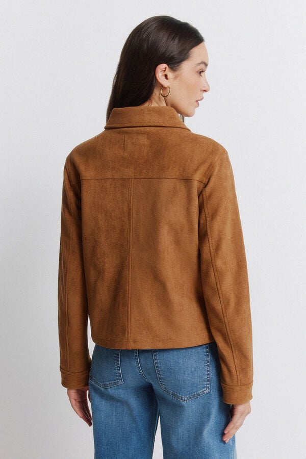 Springfield Suede jacket with pockets mink
