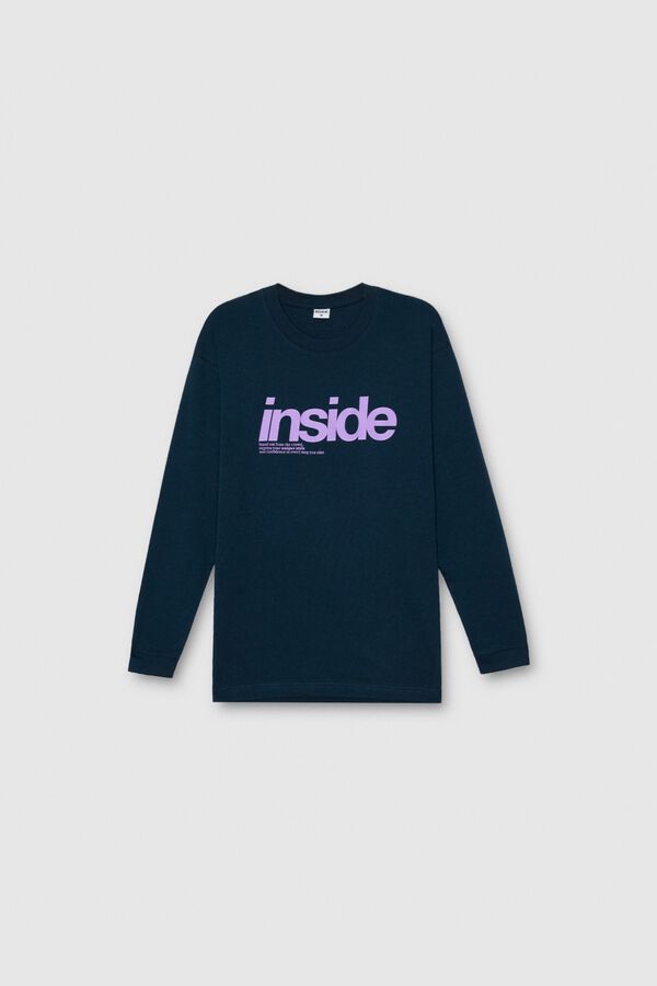 Inside Oversize long sleeve T-shirt blue