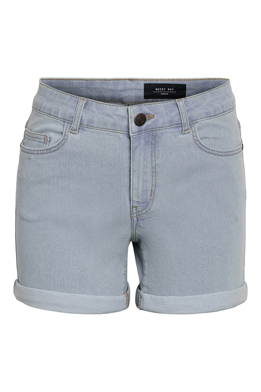 Pantalón vaquero corto con 5 bolsillos y detalle dobladillo.