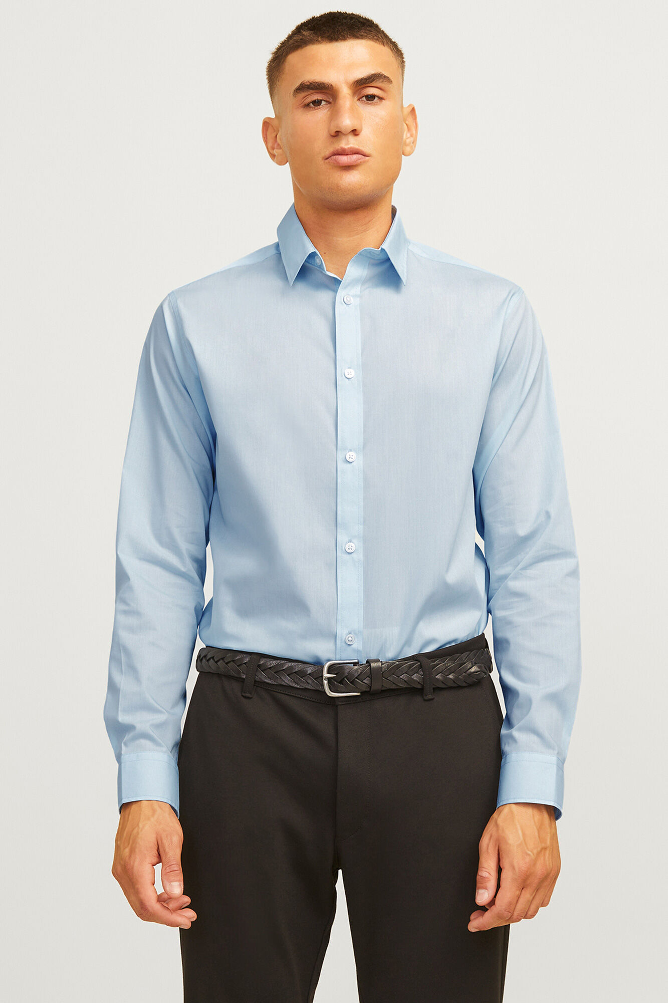 JJ REBEL Camisa formal slim fit sarga