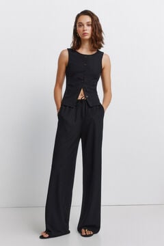 Springfield Wide leg structure long trousers
