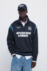 Springfield Print cut sweatshirt blue