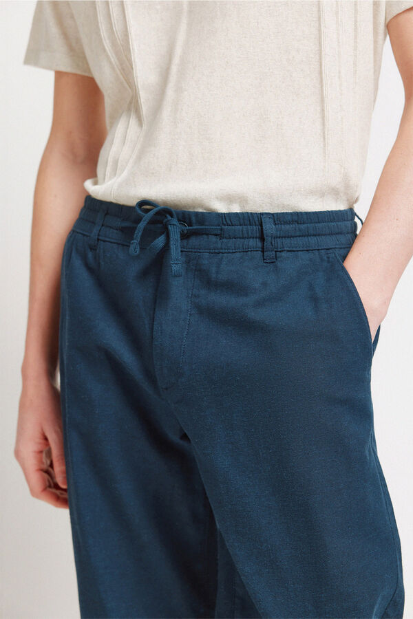 Springfield Lanene chino pantalone udobnog kroja Plava