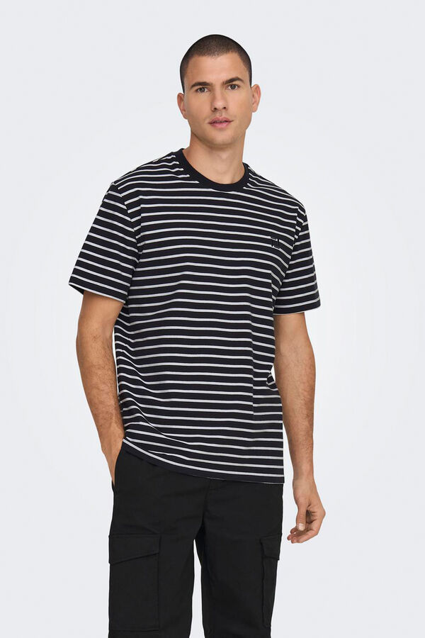 Only & Sons T-shirt de manga curta estampada azul