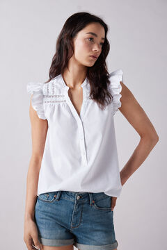 Springfield Lace insert blouse white