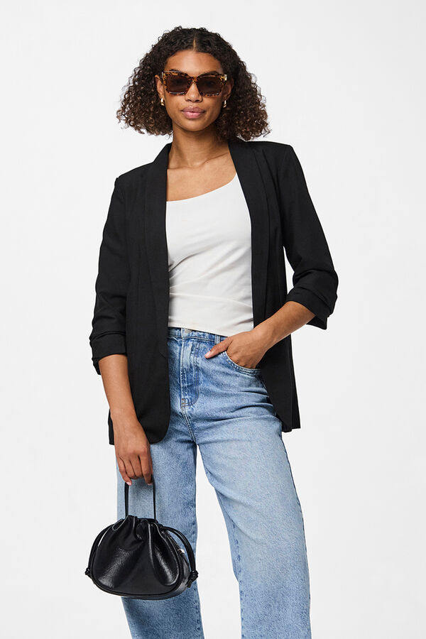 Pieces Blazer con mangas 3/4 negro