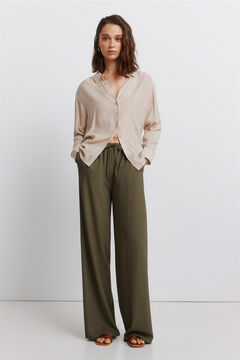 Springfield Wide leg structure long trousers