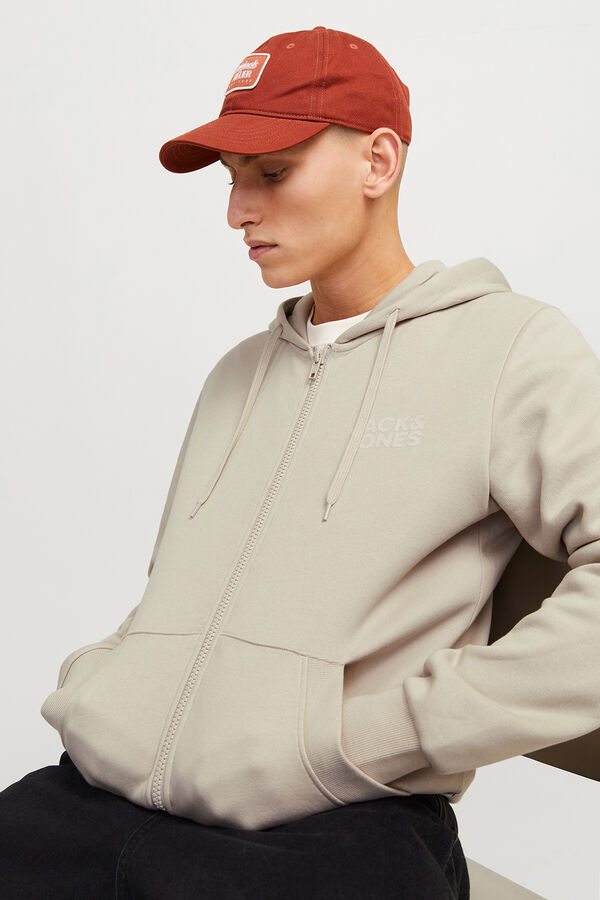 Jack & Jones Sudadera b&aacute;sica cremallera gris