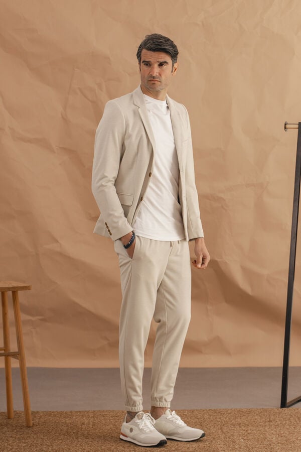 Celopman Knit Blend Blazer  grey