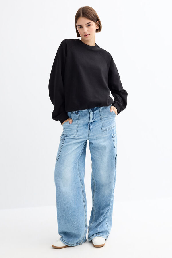 Inside Sweatshirt Rundhalsausschnitt Schwarz