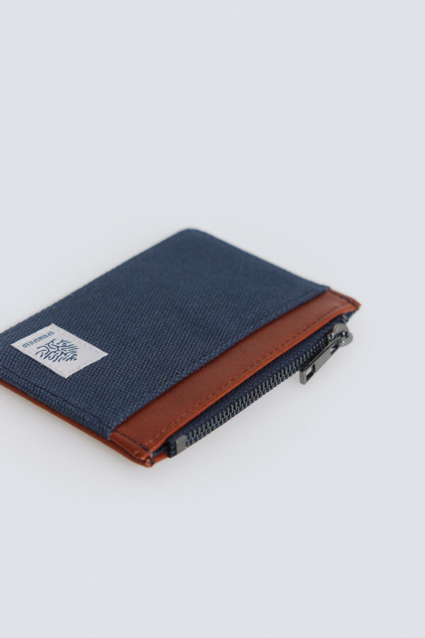 Springfield Canvas and faux leather purse blue