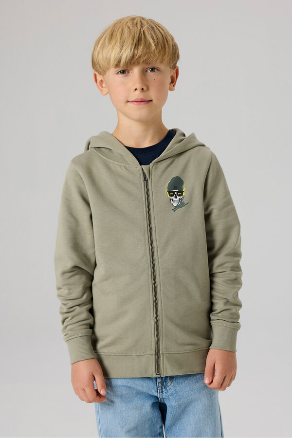 Name It Sweatshirt with zip fastening and hood beige