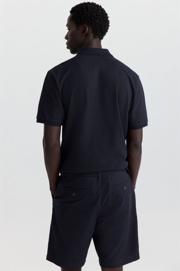 Springfield Piqu&eacute; basic regular fit polo shirt blue