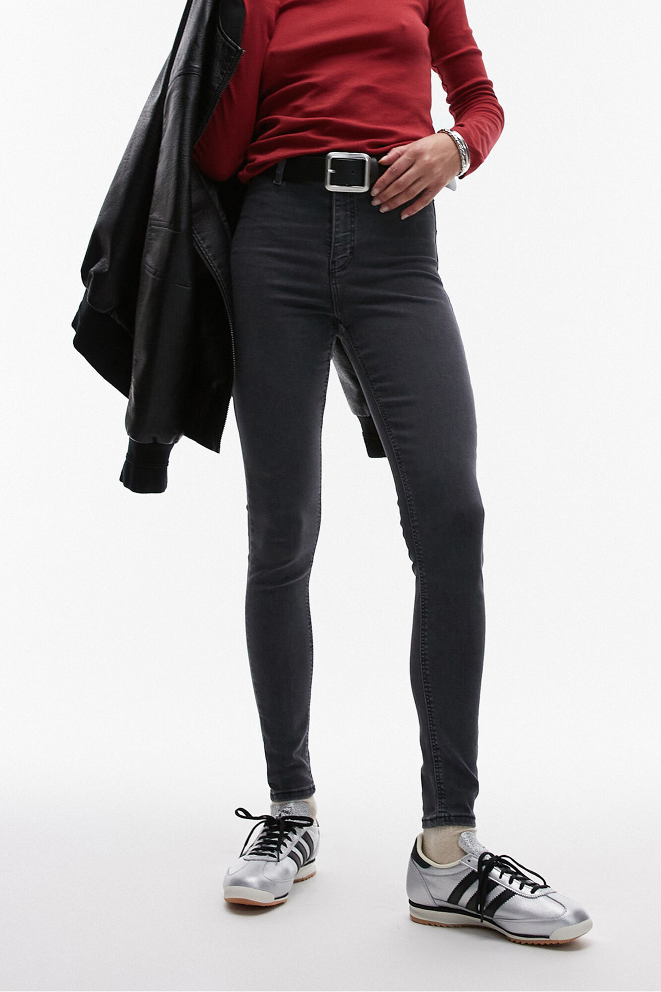 Topshop Cal&ccedil;a jeans skinny de cintura alta