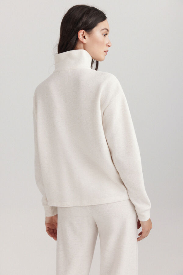 Springfield Fine knit zip fastening neck jumper white