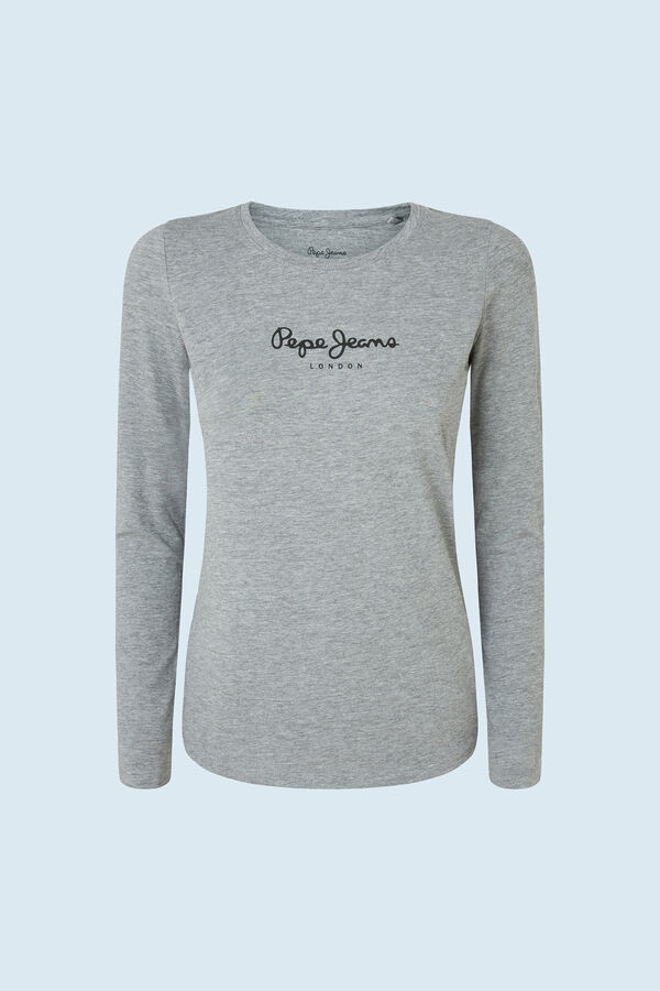 Springfield Camiseta de mujer de manga larga gris claro