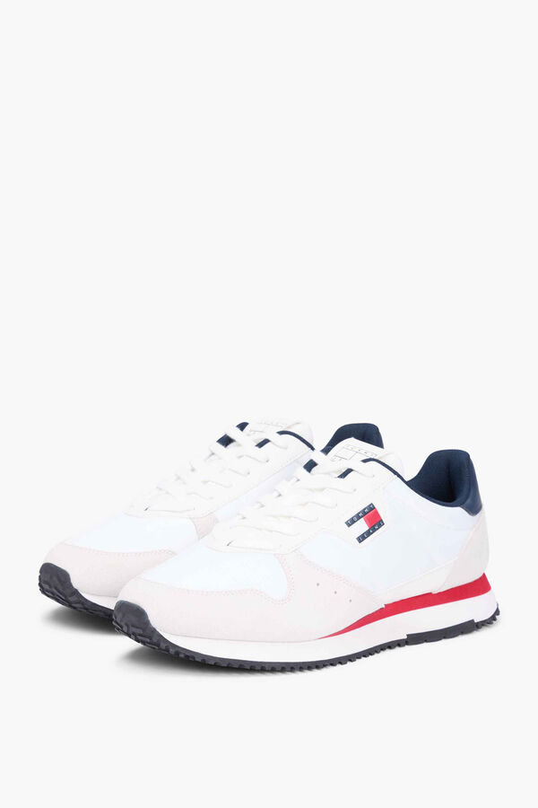 Tommy Jeans Zapatillas runner Tommy Jeans blancas con detalles a contraste blanco