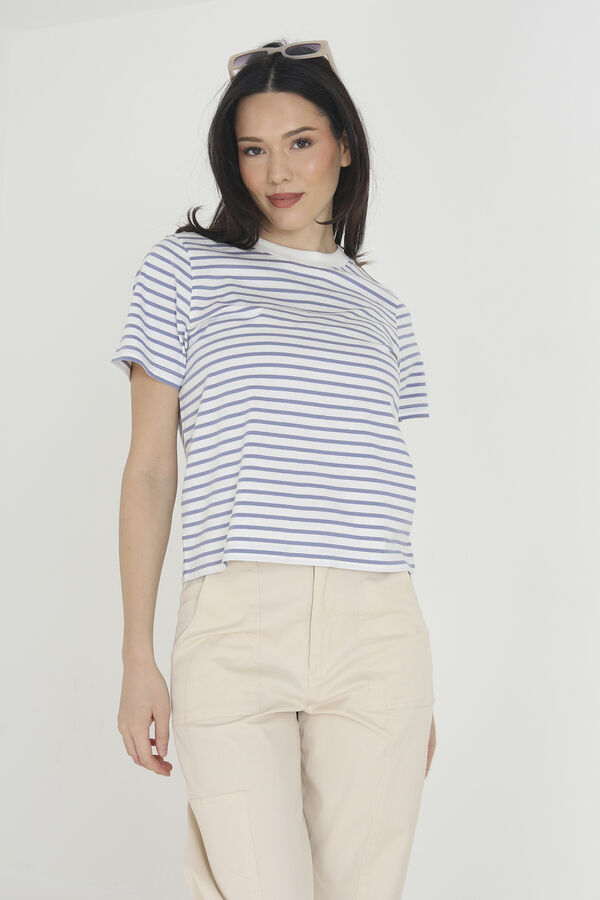 Springfield Striped T-shirt with short sleeves navy mix