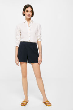 Springfield Plain linen/viscose shorts navy
