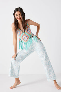 Springfield Psychedelic Print Culotte Jeans natural