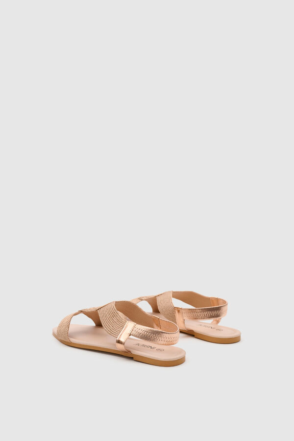 Inside Glitter braid sandal brown