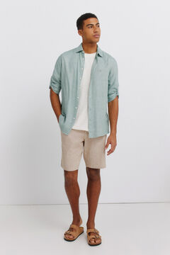 Springfield Linen viscose 3/4 sleeve shirt