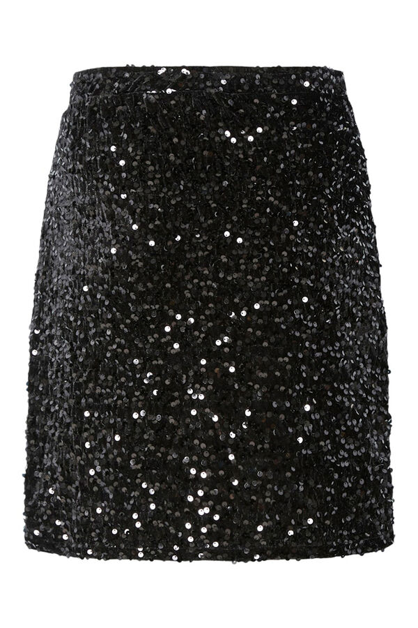 Pieces Sequin miniskirt black
