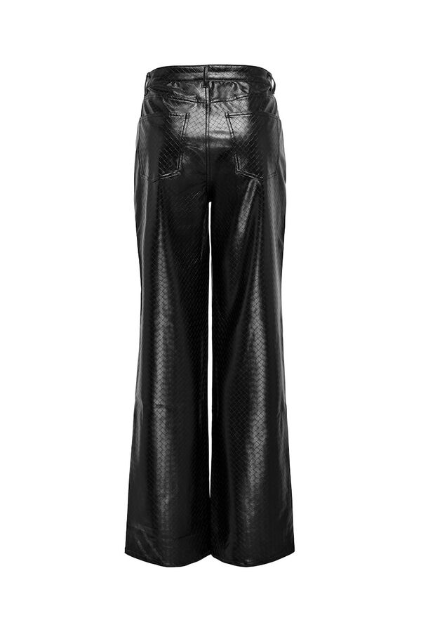 Only Pantal&oacute;n wide leg piel vegana negro