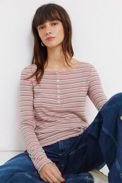 Springfield T-shirt manga comprida &agrave;s riscas