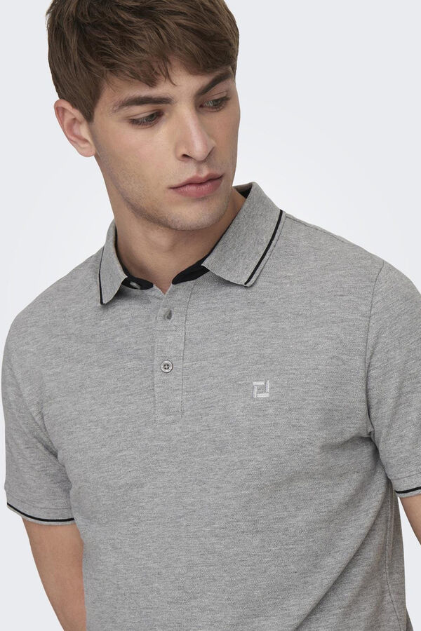 Only & Sons Short-sleeved polo shirt grey