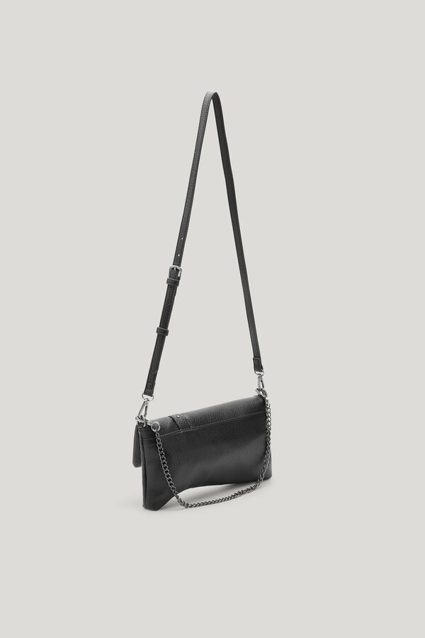 Pepe Jeans Foldable clutch with chain black