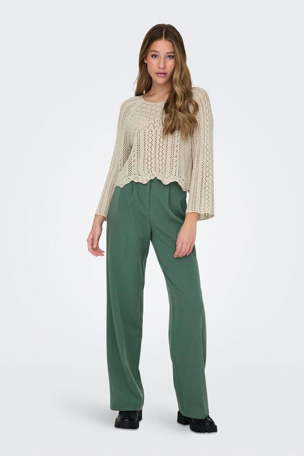 Only Lochmuster-Trikot mit &Auml;rmel Grau