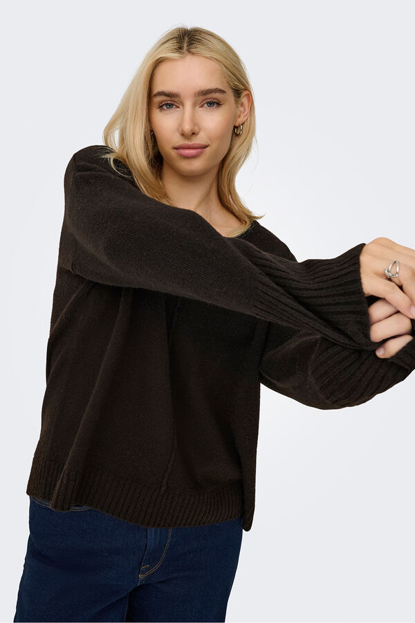 Only Pullover mit V - Ausschnitt Nude