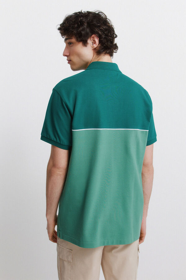 Springfield Colour block sport polo shirt green