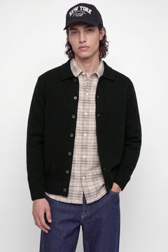 Jack & Jones Casaco de malha polo com l&atilde; preto