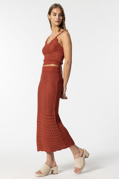 Springfield Jersey-knit midi skirt red