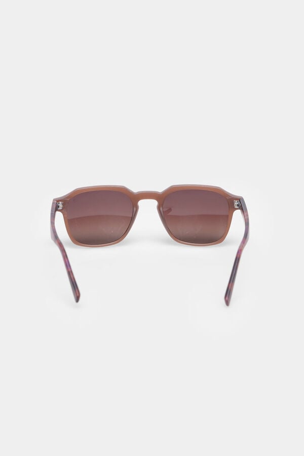 Springfield Hexagonal plastic-rimmed sunglasses tan