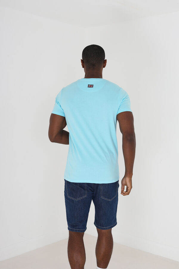 Springfield Kurzarm-Shirt Print  blau