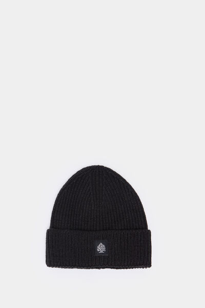 Springfield Essential ribbed beanie hat black