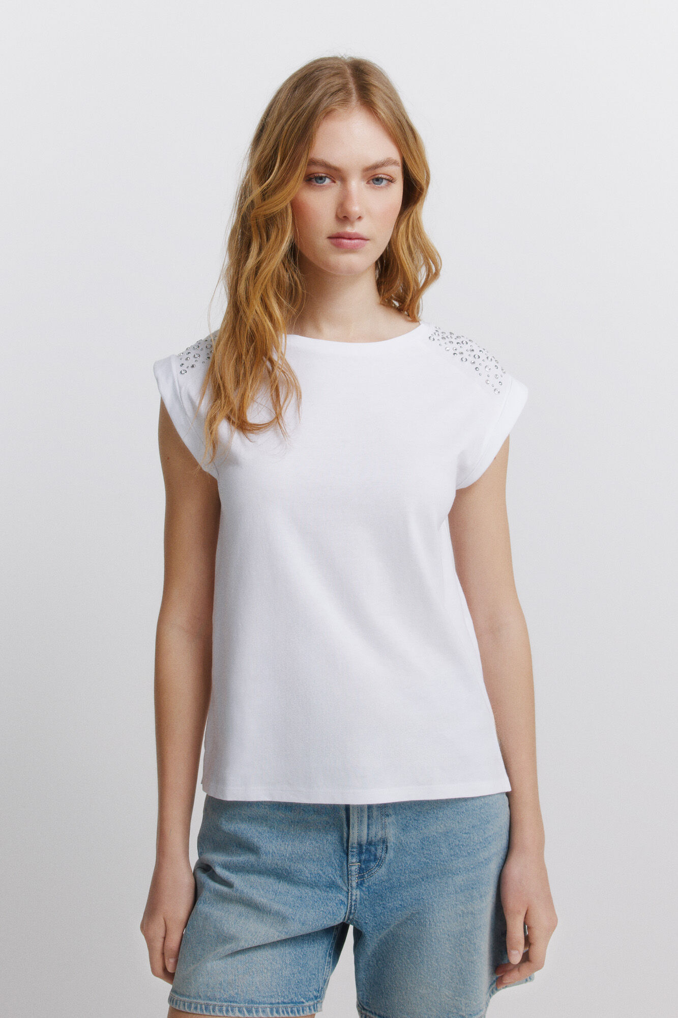 Springfield T-shirt &agrave; manches retrouss&eacute;es