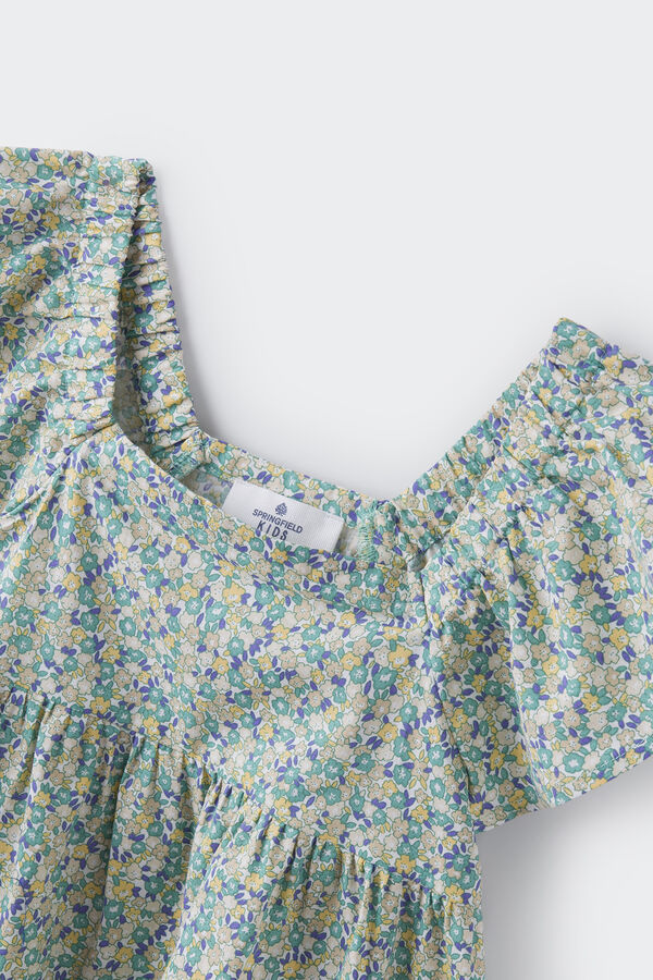 Springfield Kleid Blumen-Print Mädchen mostaza