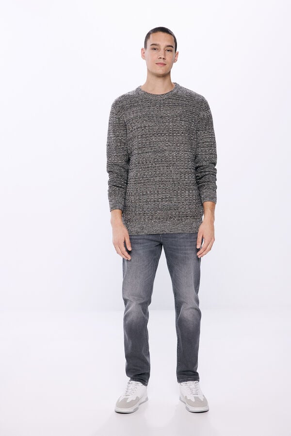 Springfield Textured twisted knit jumper boja peska