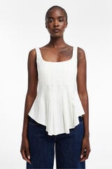 Topshop Strappy pleated blouse white