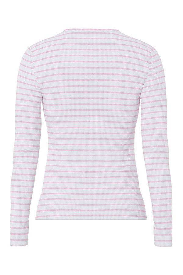 Pieces Ribbed long-sleeve T-shirt rose