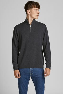 Springfield Zip-up high neck collar jumper gray