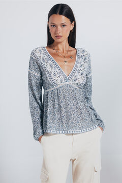 Springfield Boho blouse with border white