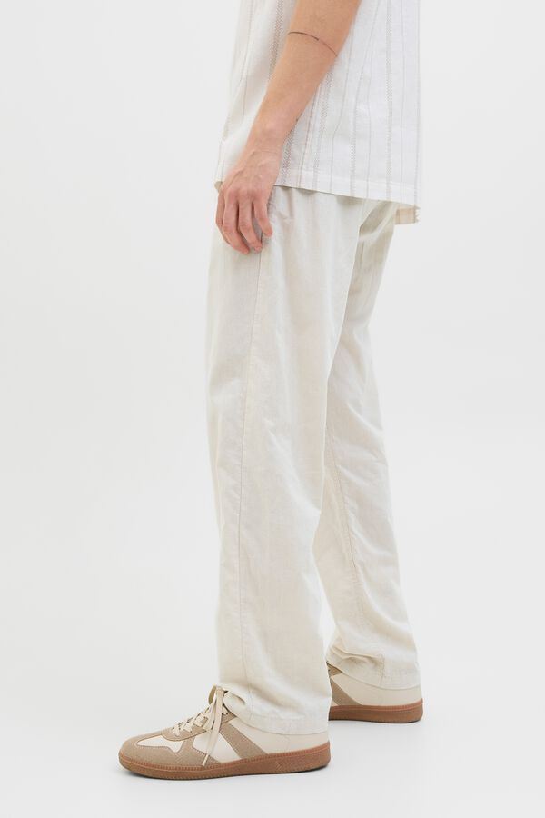 Jack & Jones Linen relaxed fit trousers grey