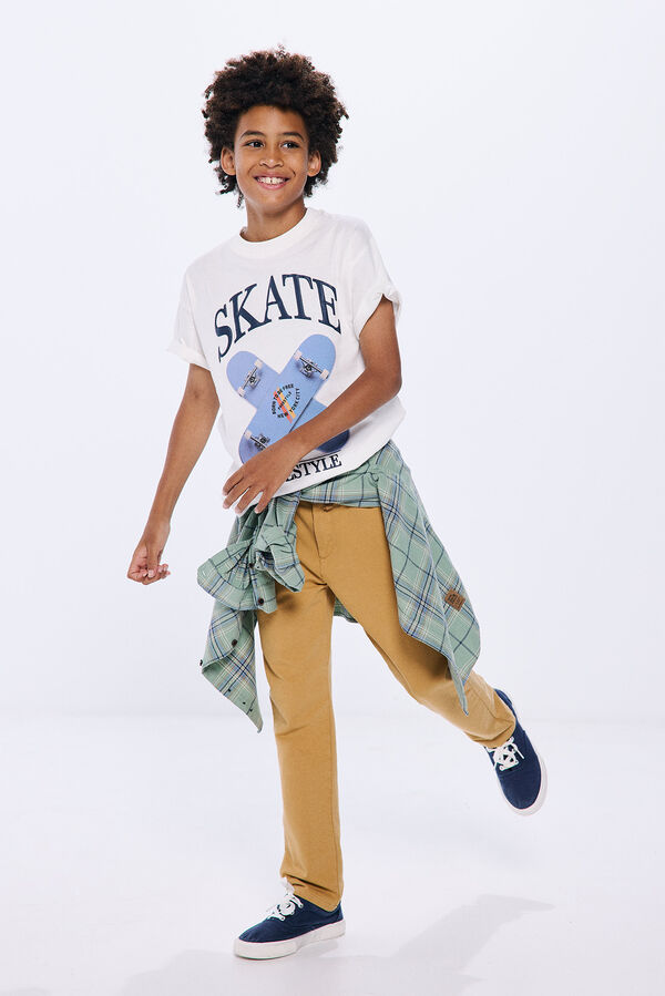 Springfield Camiseta de skate para menino cru