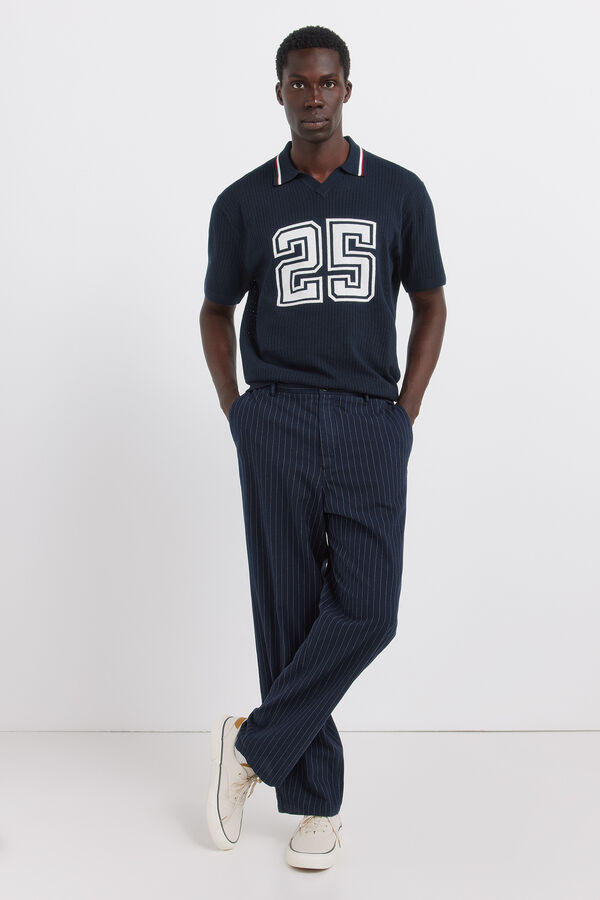 Springfield Jacquard sport polo shirt blue